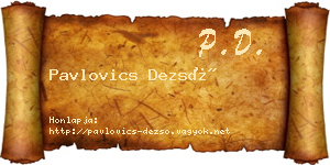 Pavlovics Dezső névjegykártya