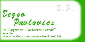 dezso pavlovics business card